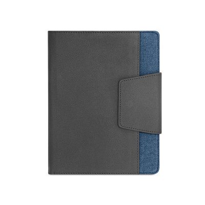 RUSSEL. PU and polyester fabric cover with A5 notebook with plain pages